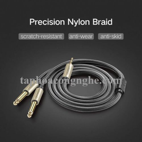 Ugreen 40798 15M Màu Đen Cáp âm thanh 2 đầu 6.5mm dương sang 3.5mm dương cao cấp AV126 30040798